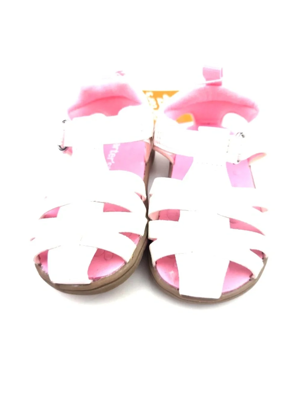 Carter's Baby Sandals Size 3 Girls Shoes White Glitter Strap Summer Footwear